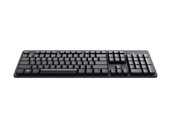 Trust Ody II - Tastatur - stille - 100% - full size - trådløs - QWERTY - Nordisk - svart