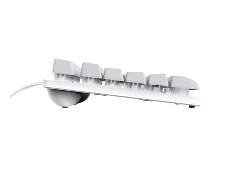 Trust GXT 833W THADO - Tastatur - kompakt, metall, RGB-belysning - 80% - TKL - bakgrunnsbelyst - USB - QWERTY - Nordisk - hvit - løsvekt - boks