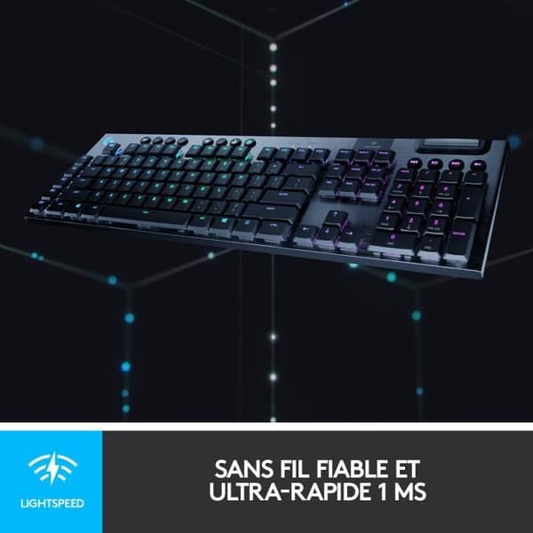 Speltangentbord - Trådlöst - Logitech G - G915 Lightspeed - GL Taktil Switch - AZERTY - Svart