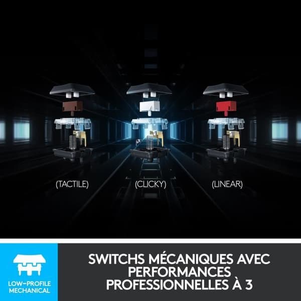 Speltangentbord - Trådlöst - Logitech G - G915 Lightspeed - GL Taktil Switch - AZERTY - Svart