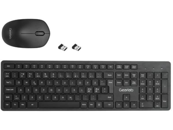 eSTUFF G220 - Sats med tangentbord och mus - 100% - full size - trådlös - 2.4 GHz - QWERTY - Nordisk - svart