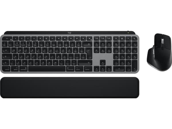 Logitech Master Series MX Keys S Combo for Mac - Tastatur- og mussett - full size - bakbelysning - trådløs - Bluetooth LE - QWERTY - US International