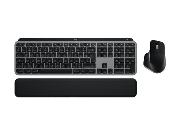 Logitech Master Series MX Keys S Combo for Mac - Tastatur- og mussett - full size - bakbelysning - trådløs - Bluetooth LE - QWERTY - US International