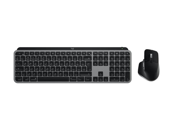 Logitech Master Series MX Keys S Combo for Mac - Tastatur- og mussett - full size - bakbelysning - trådløs - Bluetooth LE - QWERTY - US International