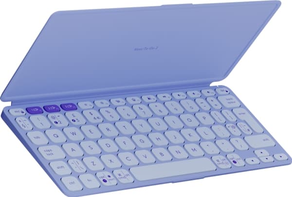 Logitech Keys-To-Go 2 - Tastatur - innebygd deksel - trådløs - Bluetooth LE - QWERTY - US International - lilla
