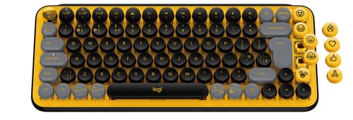 POP KEYS WRLS MECH.KEYB. EMOJI/BLAST-YELLOW - FRA - CENTRAL Svart, Grå, Gul