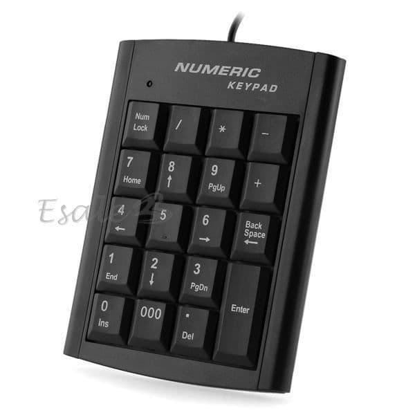 Numerisk USB Keyboard Pad Calculator Siffra nummer 19 tangenter Bärbar PC