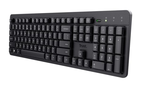 Trust Ody II - Tastatur - stille - trådløs - QWERTY - USA - svart