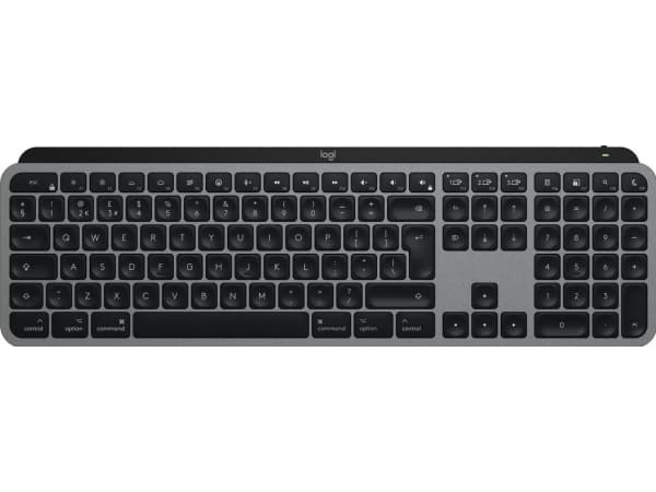 Logitech Master Series MX Keys S for Mac - Tangentbord - full size - bakgrundsbelyst - trådlös - Bluetooth LE - QWERTY - USA, internationellt - rymdg