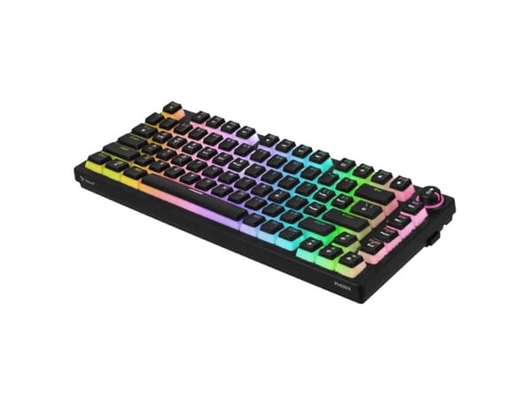 Savio SAVGK-PHENIX RED PUDDING, Kabel & Trådlös, USB + RF Wireless + Bluetooth, Mekaniska tangentbrytare, QWERTY, RGB LED, Svart