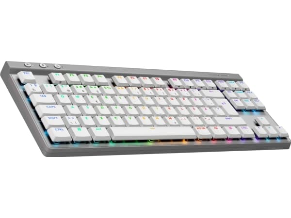 Logitech G G515 - Tastatur - LIGHTSPEED - TKL - bakgrunnsbelyst - trådløs - 2.4 GHz, Bluetooth, USB - hvit