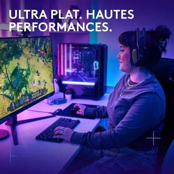 Logitech G515 LIGHTSPEED TKL profil trådlöst tangentbord utan numerisk knappsats (röd) - Svart