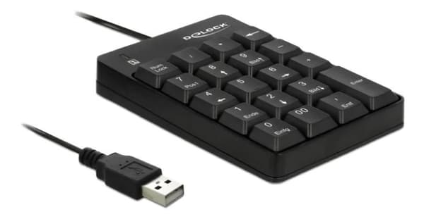 DeLOCK USB Keypad 19 keys black Sort
