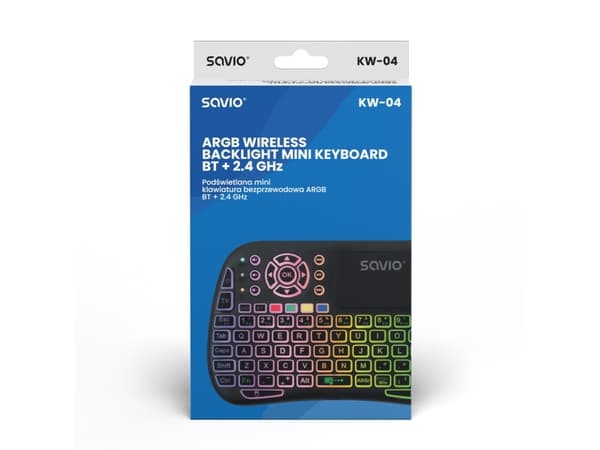 Savio SAVMKW-04, QWERTY, US Engelsk, Berøringsplate, PC computer / Laptop Windows / Linux Smart TV / Android TV TV BOX Xbox / PlayStation Projector..