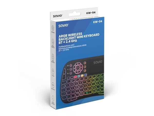 Savio SAVMKW-04, QWERTY, US Engelsk, Berøringsplate, PC computer / Laptop Windows / Linux Smart TV / Android TV TV BOX Xbox / PlayStation Projector..