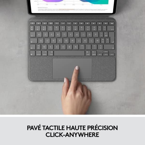 Tangentbord för Logitech COMBO TOUCH IPAD 11 surfplatta (1:a, 2:a, 3:e generationen) iPad Air 5:e generationen
