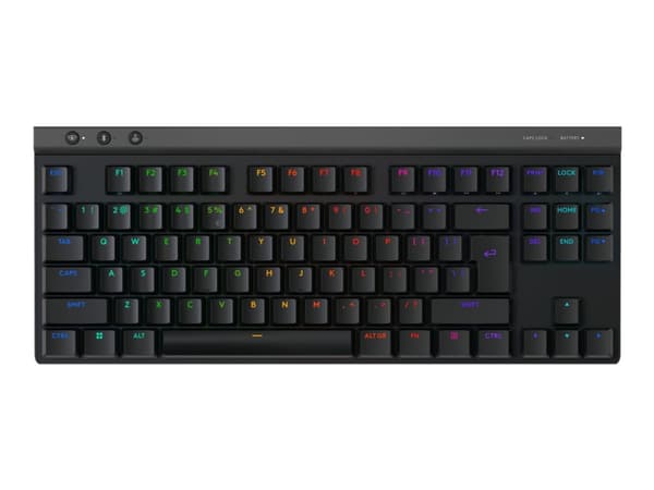 Logitech G G515 - Tastatur - LIGHTSPEED - TKL - bakgrunnsbelyst - trådløs - 2.4 GHz, Bluetooth, USB - QWERTY - US International - tastsvitsj: GL Tact Sort