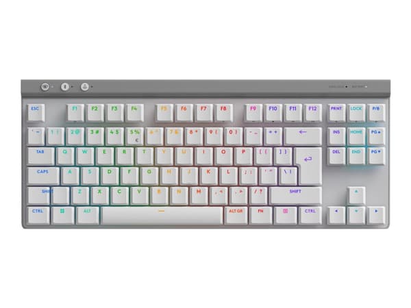 Logitech G G515 - Tastatur - LIGHTSPEED - TKL - bakgrunnsbelyst - trådløs - 2.4 GHz, Bluetooth, USB - QWERTY - US International - tastsvitsj: GL Tact Hvit