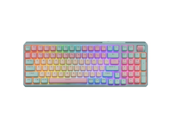 Cooler Master MK770 - Tangentbord - compact - bakgrundsbelysning - trådlös - 2.4 GHz, Bluetooth 5.1, USB - QWERTY - amerikansk - tangentbrytare: Kail