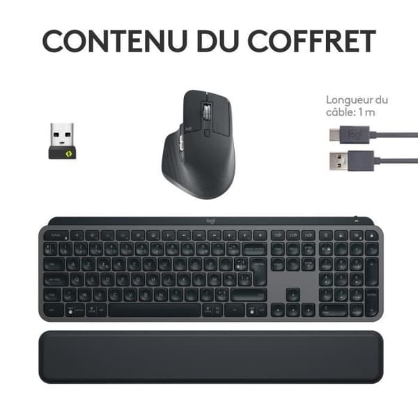 Tangentbord och musset - LOGITECH - MX Keys S - Bakgrundsbelyst - Trådlös - AZERTY