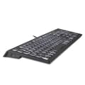Miniatyrbild 3 av 4: PERIXX Periboard-324 bakgrundsbelyst tangentbord - Franska AZERTY - 2 USB-hubbar - Låg profil sax Switch-tangenter