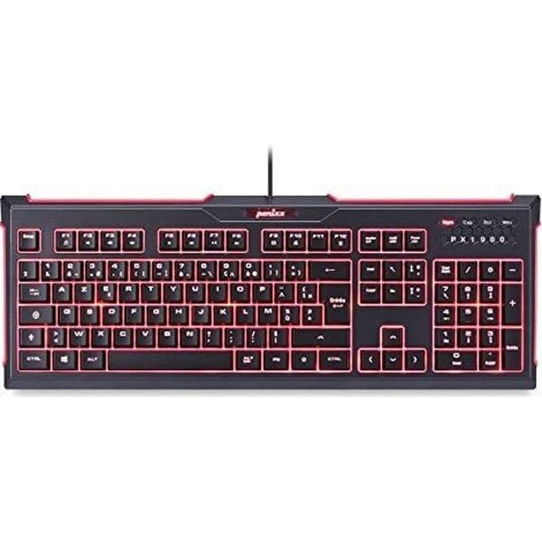 Perixx PX-1900 speltangentbord med hög saxstruktur Anti-Ghosting 19 bakgrundsbelysta AZERTY-tangenter