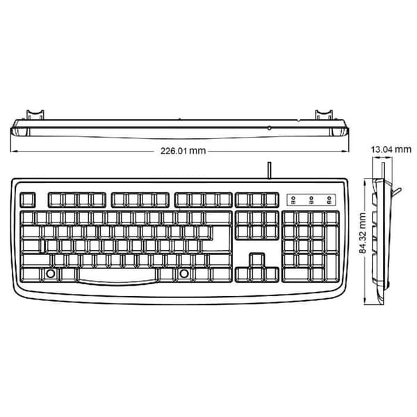 Perixx PERIBOARD-511PLUS FR, Vattentätt tangentbord - Tangentbord i full storlek - Certifierat med IP65-standard - Trådbundet tangentbord - USB - Vit