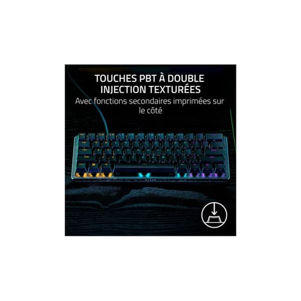 Gaming-tangentbord - Razer - Huntsman V3 Pro Mini - AZERTY - RGB Chroma-bakgrundsbelysning - Trådad