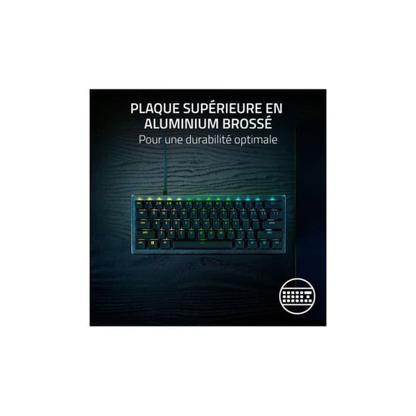 Gaming-tangentbord - Razer - Huntsman V3 Pro Mini - AZERTY - RGB Chroma-bakgrundsbelysning - Trådad