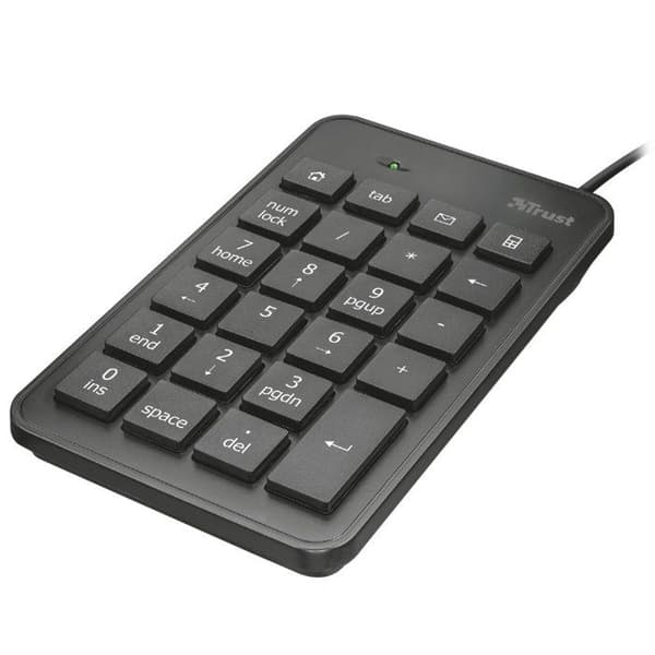 Trust Xalas USB Trådbunden Numerisk Tangentbord, Plug &amp; Play, 23 tangenter, Mini Numerisk Tangentbord för PC / Laptop - Svart Svart