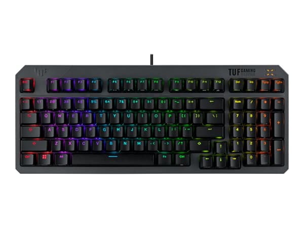 ASUS TUF Gaming K3 Gen II - Tangentbord - 96% - bakgrundsbelysning - USB - tangentbrytare: röd brytare - svart