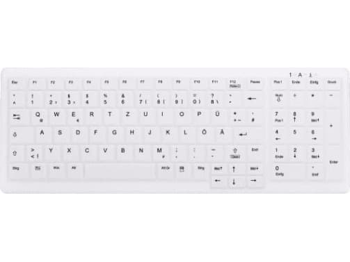 Active Key MedicalKey AK-C7000 - Tangentbordsskydd - utbytbar membran, tysk layout - vit - för CompactKey AK-440; IndustrialKey AK-4100, AK-4400-G