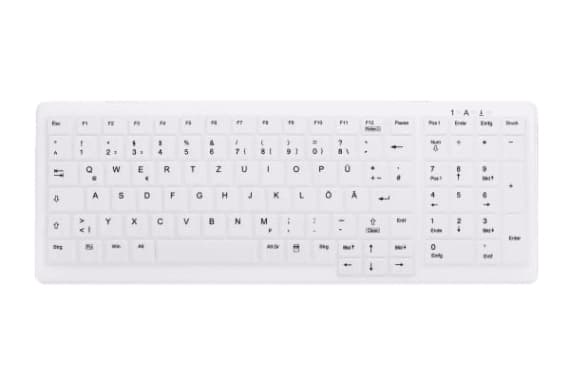 Active Key MedicalKey AK-C7000 - Tangentbordsskydd - utbytbar membran, tysk layout - vit - för CompactKey AK-440; IndustrialKey AK-4100, AK-4400-G