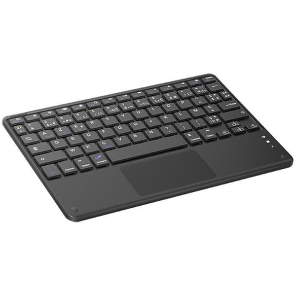 Lätt, smalt trådlöst Bluetooth-tangentbord för Touch Tablet iOS Android Windows PC - Svart [AZERTY French]
