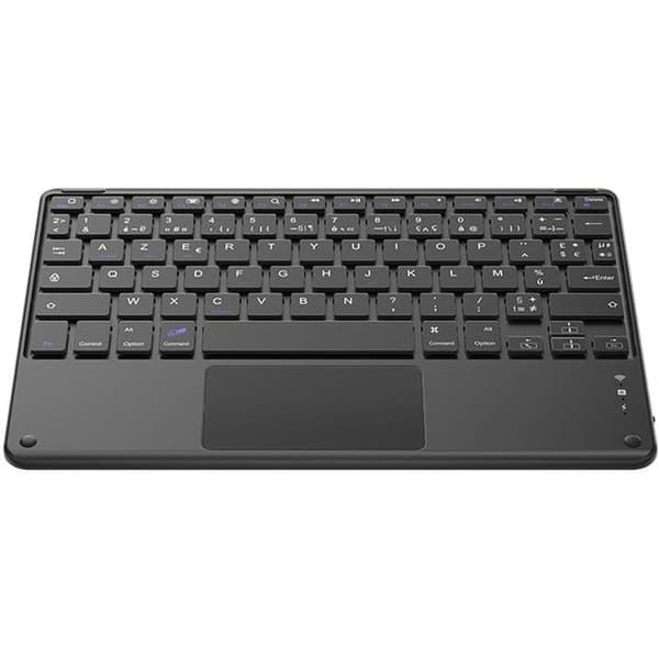 Lätt, smalt trådlöst Bluetooth-tangentbord för Touch Tablet iOS Android Windows PC - Svart [AZERTY French]