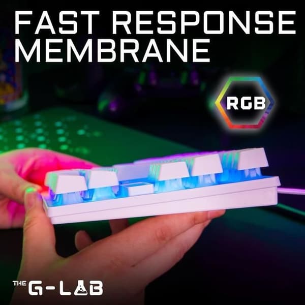 Speltangentbord - The G-Lab - KEYZ CESIUM TKL - RGB - Kabelanslutet - 100 % anpassningsbart - Azerty - Svart