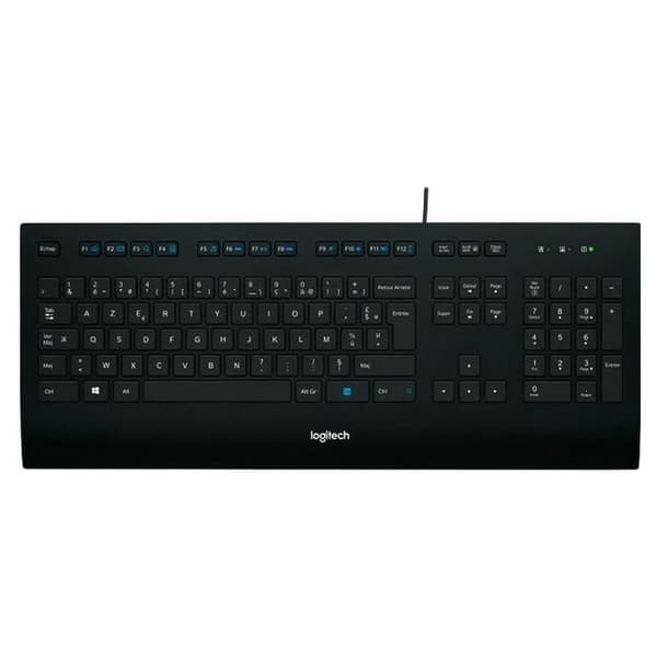 Tangentbord Logitech K280E Svart Franska AZERTY Svart