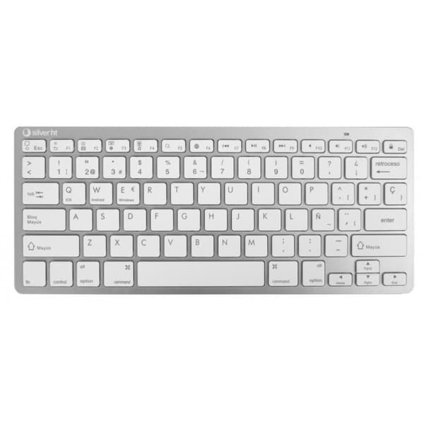 Tangentbord Silver HT Teclado Inalámbrico Colors Edition - Blanco Qwerty Spanska Silvrig