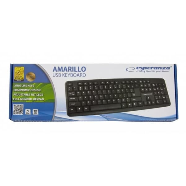 Tastatur Esperanza EK134 Sort Multifarvet Monochrome