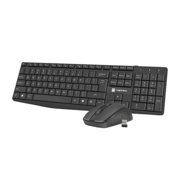 Tastatur og mus Natec NZB-1989 Sort QWERTY Qwerty US Sort