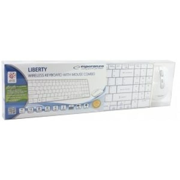 Näppäimistö ja hiiri Esperanza EK122W Valkoinen QWERTY