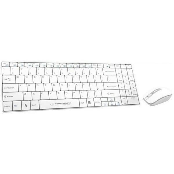 Näppäimistö ja hiiri Esperanza EK122W Valkoinen QWERTY
