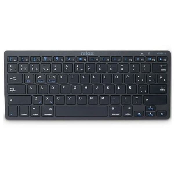 Tangentbord Nilox NXKB01B Svart Qwerty Spanska