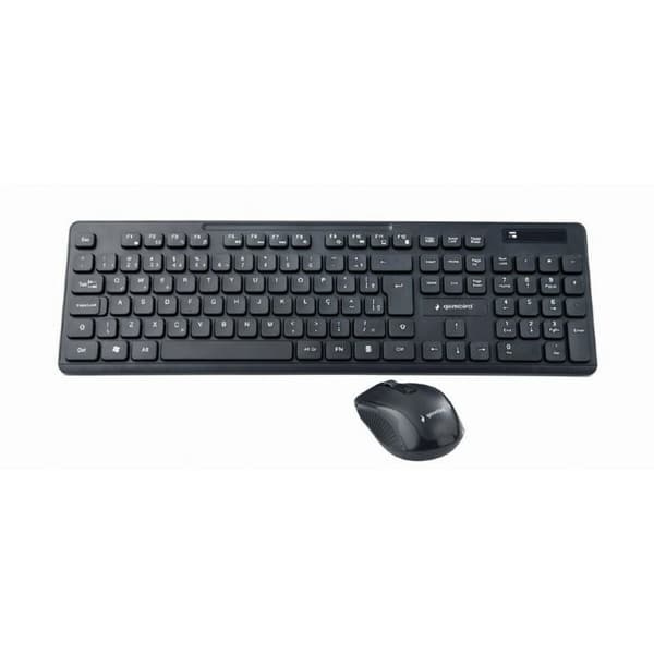 Tangentbord och Mus GEMBIRD KBS-WCH-03 Qwerty UK Svart Svartvit QWERTY Qwerty US Svart