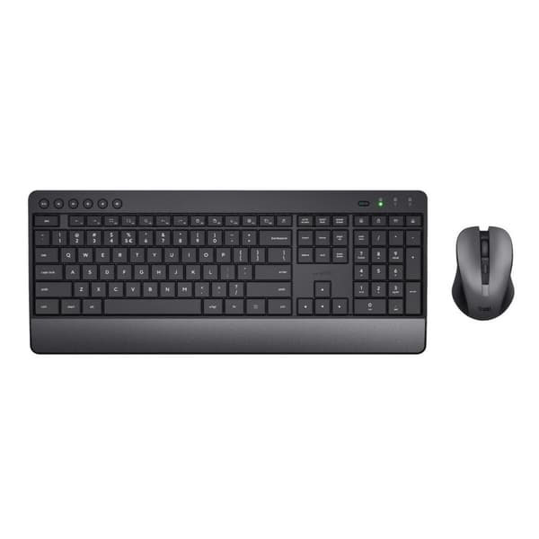 Tangentbord och Mus Trust Trezo Svart Svartvit QWERTY Qwerty US