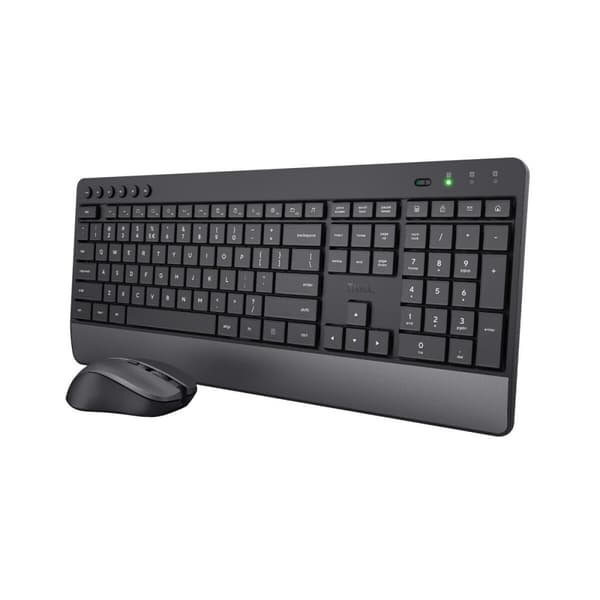 Tangentbord och Mus Trust Trezo Svart Svartvit QWERTY Qwerty US Svart