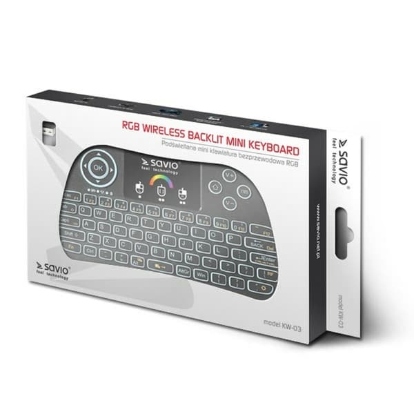 Näppäimistö Savio KW-03 QWERTY Englantilainen Musta Qwerty US