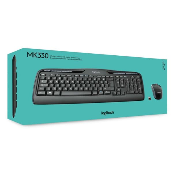 Näppäimistö ja hiiri Logitech Wireless Combo MK330 Musta Qwerty US