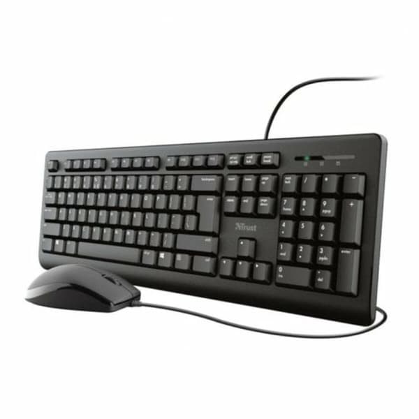 Tangentbord Trust Trust Svart Qwerty Spanska Svart