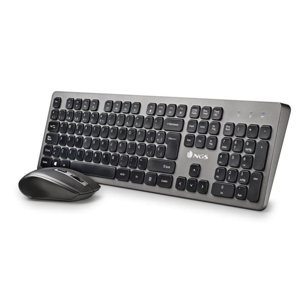 Trådlöst Tangentbord och Mus NGS IDOL KIT Qwerty Spanska
